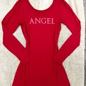 Victoria's Secret Red 'Angel' Long Sleeve Top